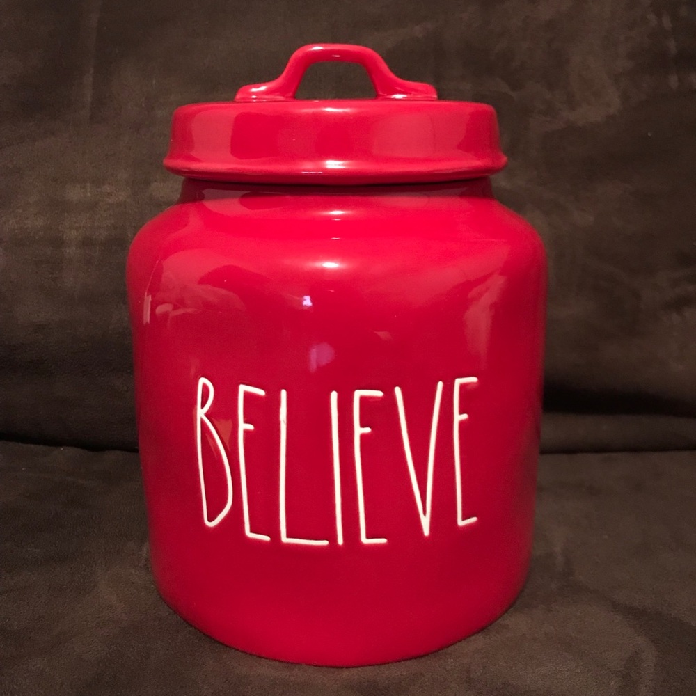 Rae dunn Beileve canister